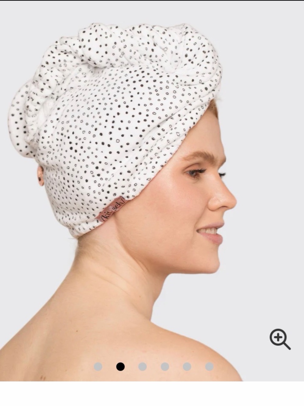 Kitsch White Microdot Towel Turban
